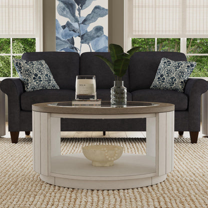 Melody - Round Coffee Table With Casters - White
