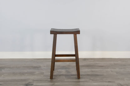 Homestead - 30" Saddle Seat Stool With Wood Seat (Set of 2) - Black Walnut