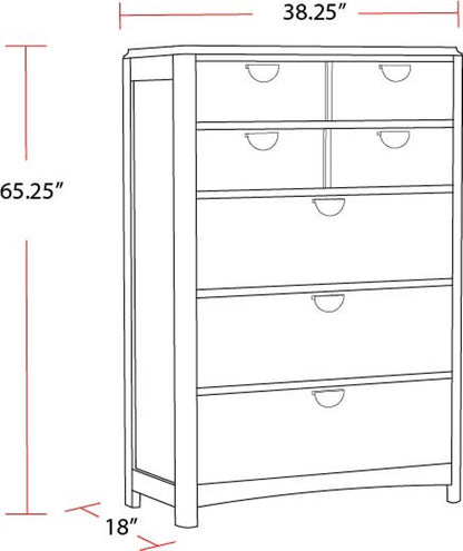 Escape - Bedroom 5 Drawer Chest With Cedar Bottom - Glazed Natural Oak