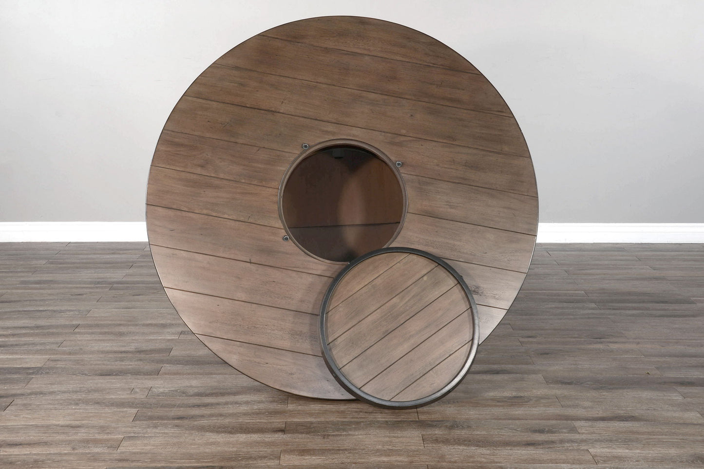 Doe Valley - Round Pub Table With Wine Barrel Base - Buckskin