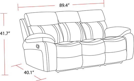 Theon - Manual Reclining Sofa With Drop Down Table - Stokes Toffee