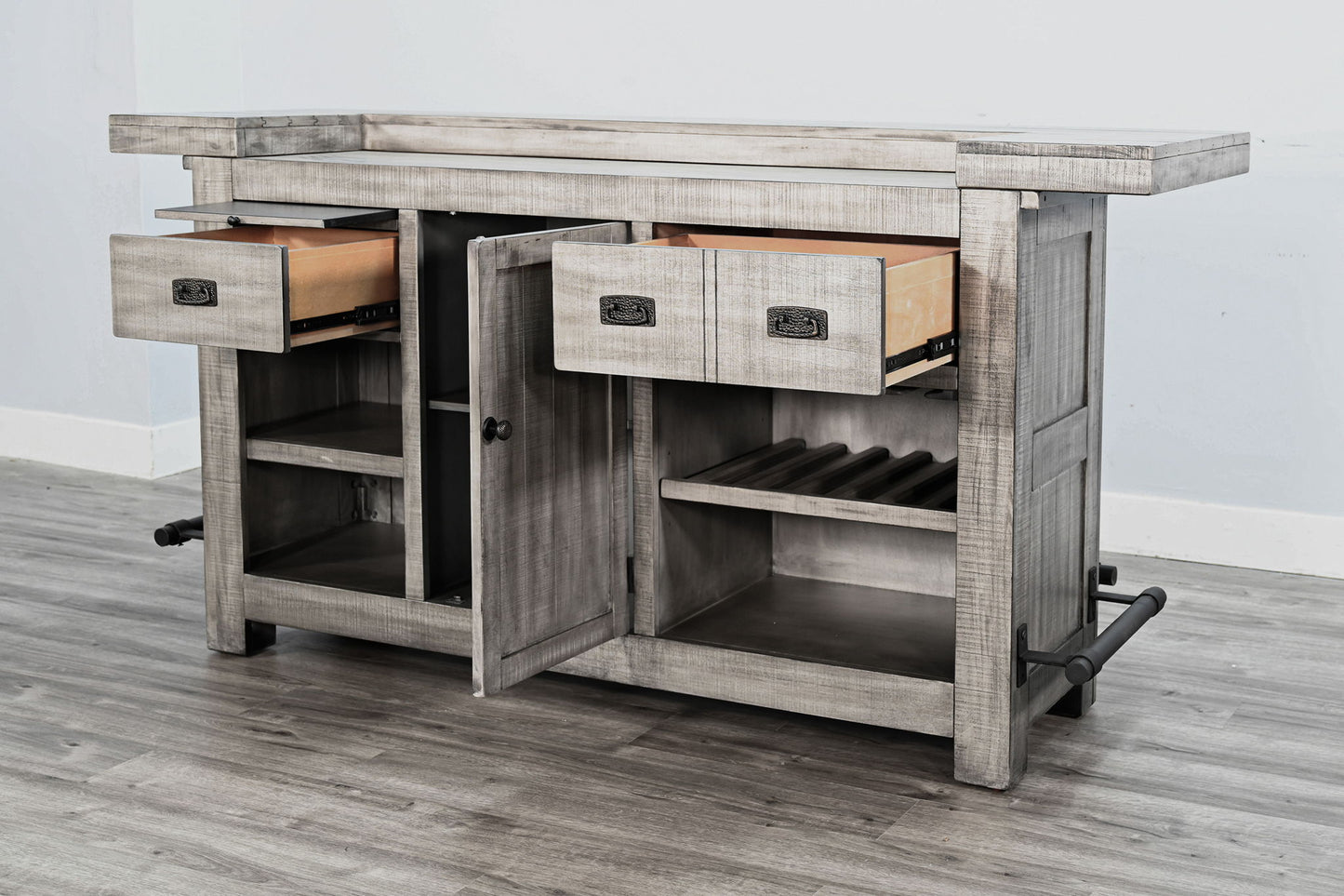 Alpine - Traditional Wood Home Bar - Gray