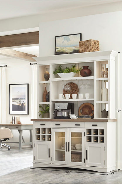 Americana Modern Dining - Buffet And Display Hutch With Quartz Insert - Cotton