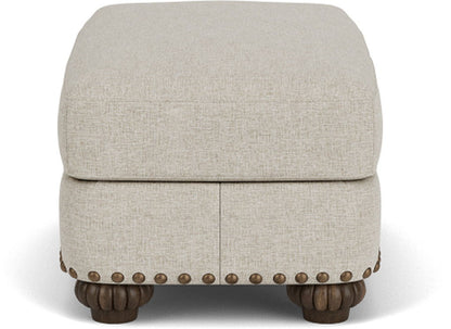 Patterson - Fabric Ottoman, Nailhead Trim
