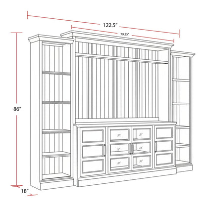 Shoreham - 4 Piece Entertainment Wall - Effortless White