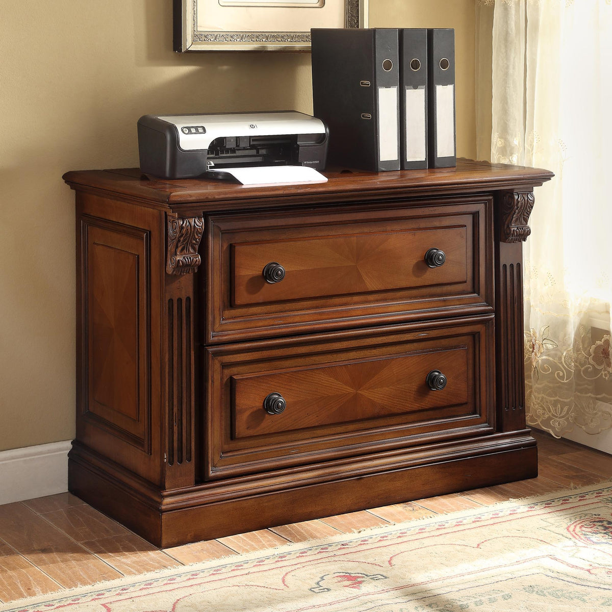 Huntington - 2 Drawer Lateral File - Antique Vintage Pecan