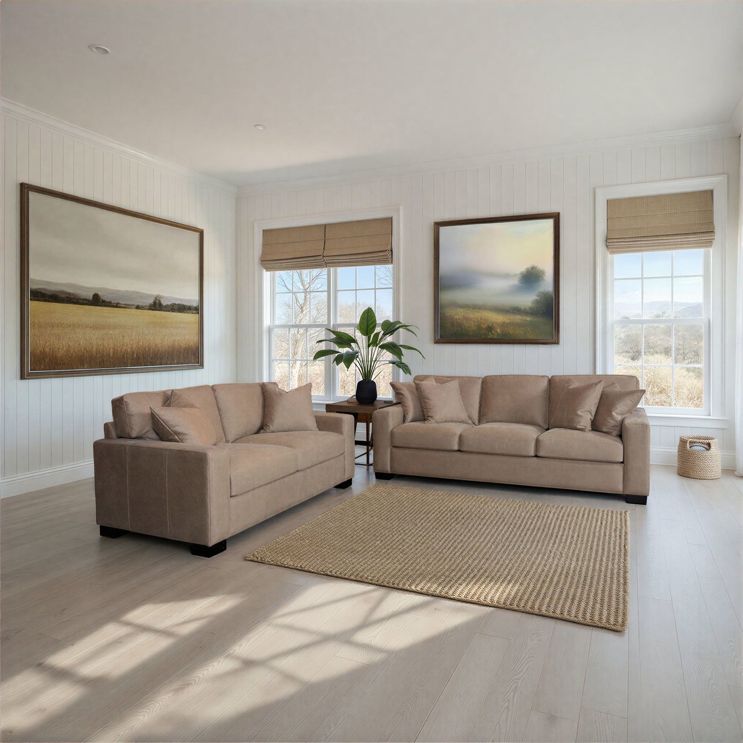 Dexter - Double Chair With 2 Pillows - Taupe