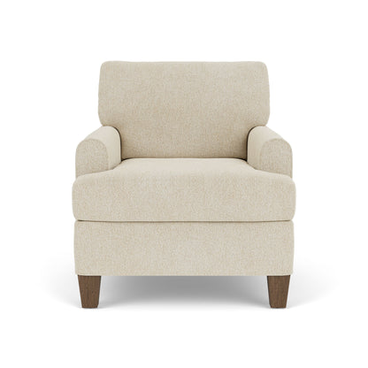 Moxy - Fabric Chair, T-Shaped Seat Cushion, Rounded Mailbox Arms