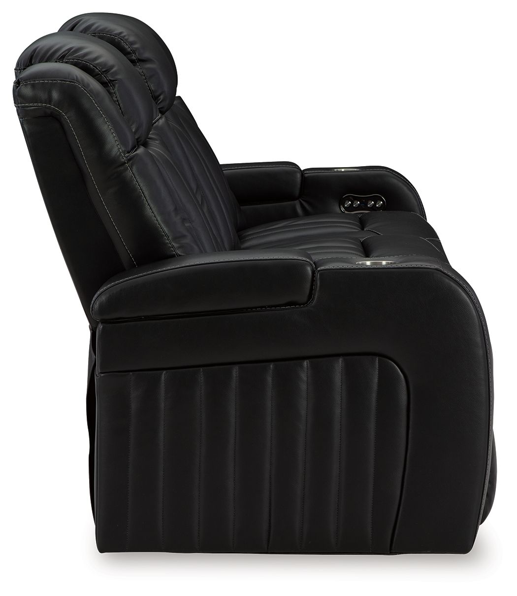 Caveman Den - Power Reclining Sofa With Adj Headrest - Midnight