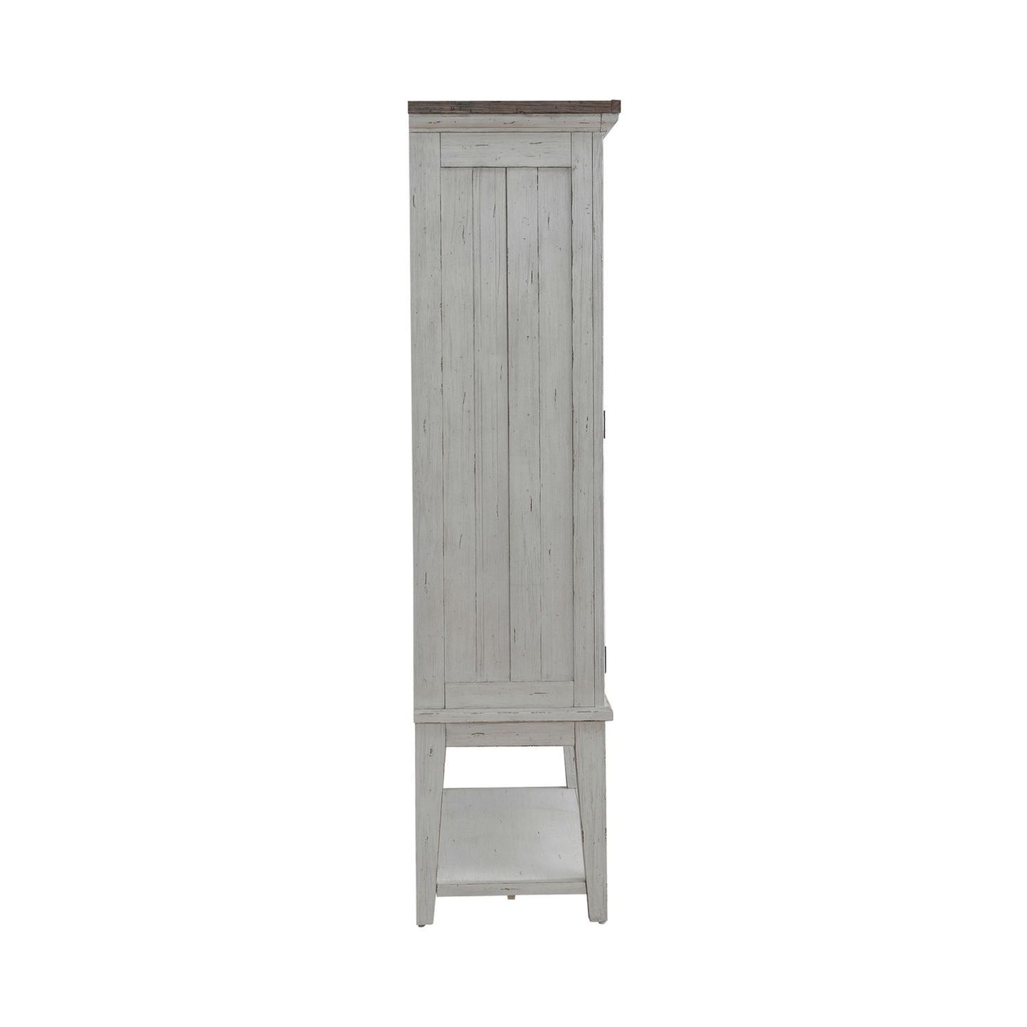 River Place - Bar Cabinet - Riverstone White & Tobacco