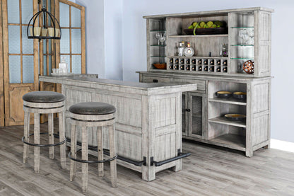 Alpine - Traditional Wood Home Bar - Gray
