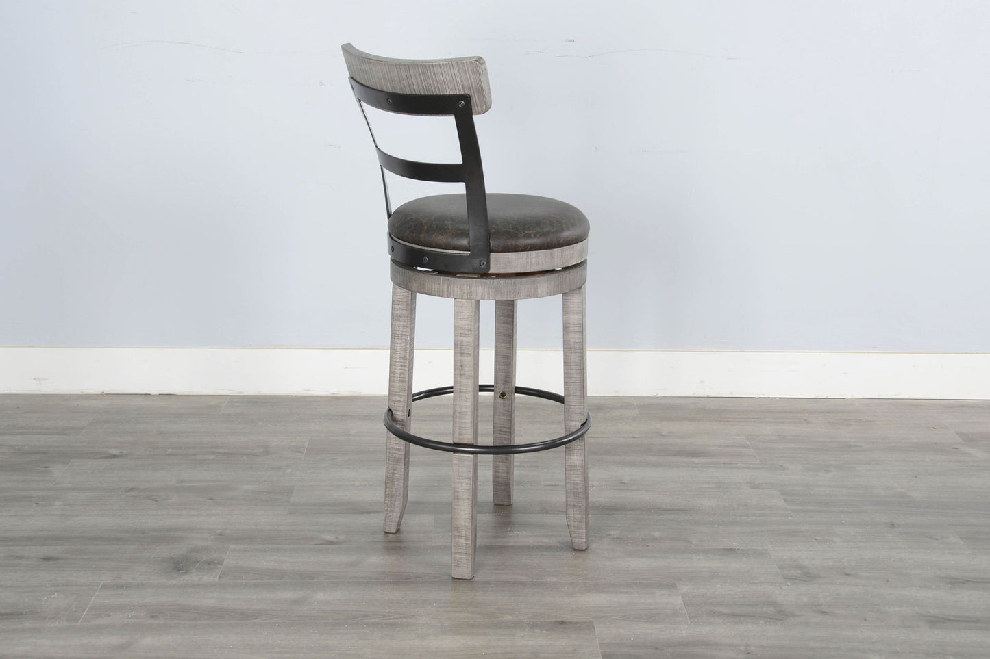 Alpine - Bar Swivel Barstool, Cushion Seat (Set of 2) - Gray