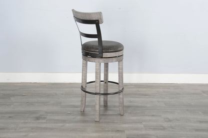 Alpine - Bar Swivel Barstool, Cushion Seat (Set of 2) - Gray
