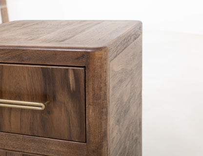 Praga - 2-Drawer Nightstand - Almond / Barrel Brown