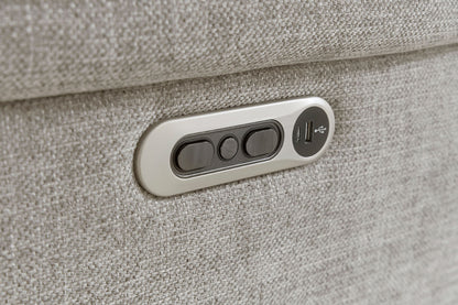 Richland - Power Reclining Console Loveseat - Bristol Gray