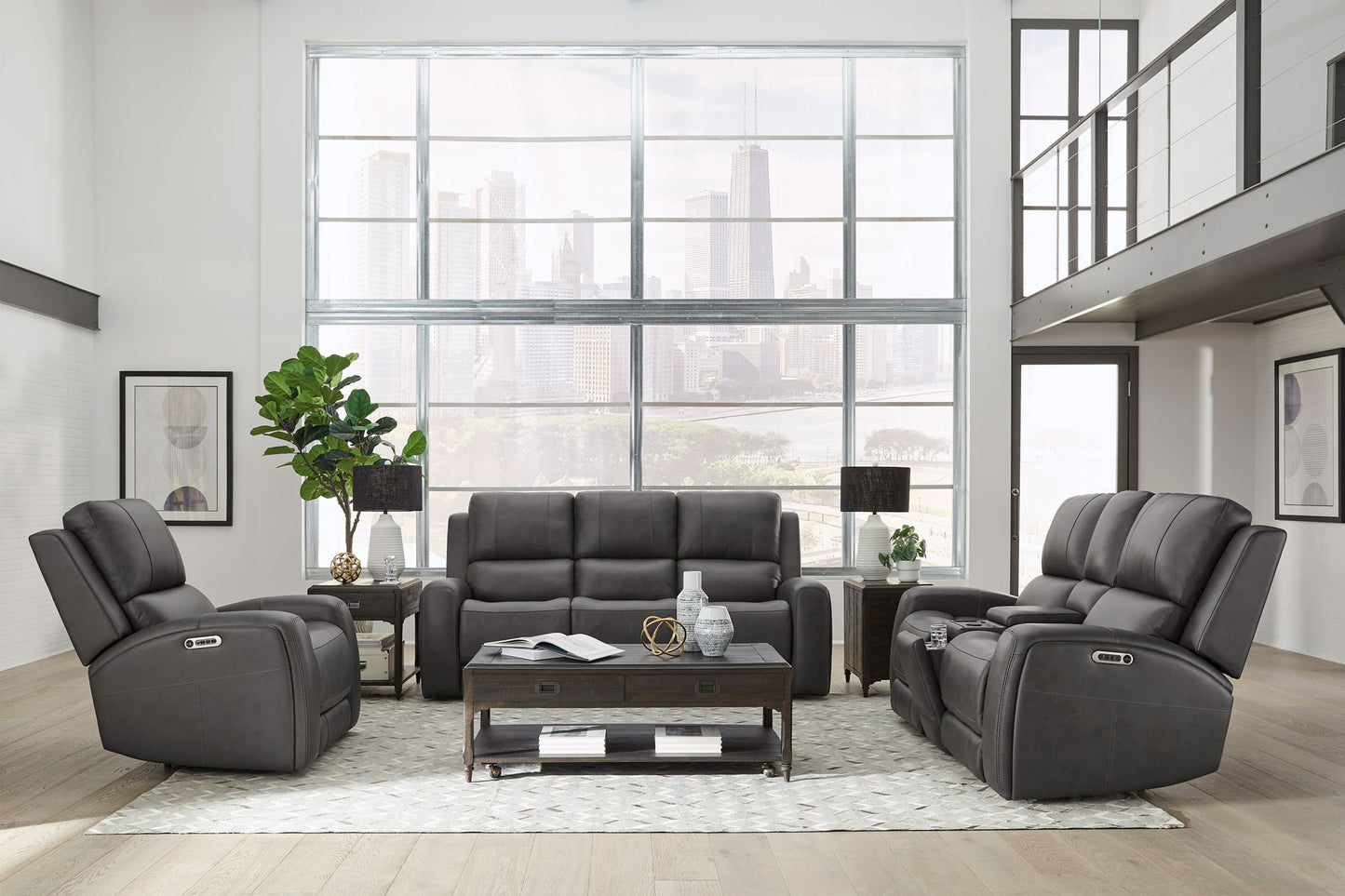 Belmont - Power Zero Gravity Tilt Console Loveseat P3