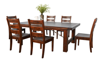 Wood 7 Piece Dining Table Set - Vintage Mocha