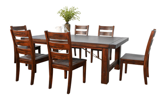 Wood 7 Piece Dining Table Set - Vintage Mocha