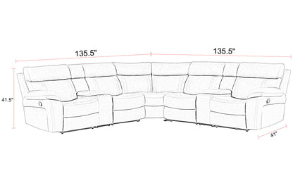 Theon - Modular Manual Reclining Sectional And Entertainment Console