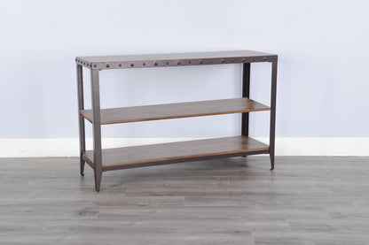 San Diego - Metal & Solid Wood Sofa Table - Brown