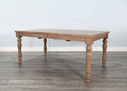 Sierra - Rectangular Dining Table With Extensions With Turned Legs - Amber