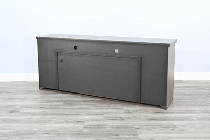 Media Console With Electric Fireplace - Alpine Gray