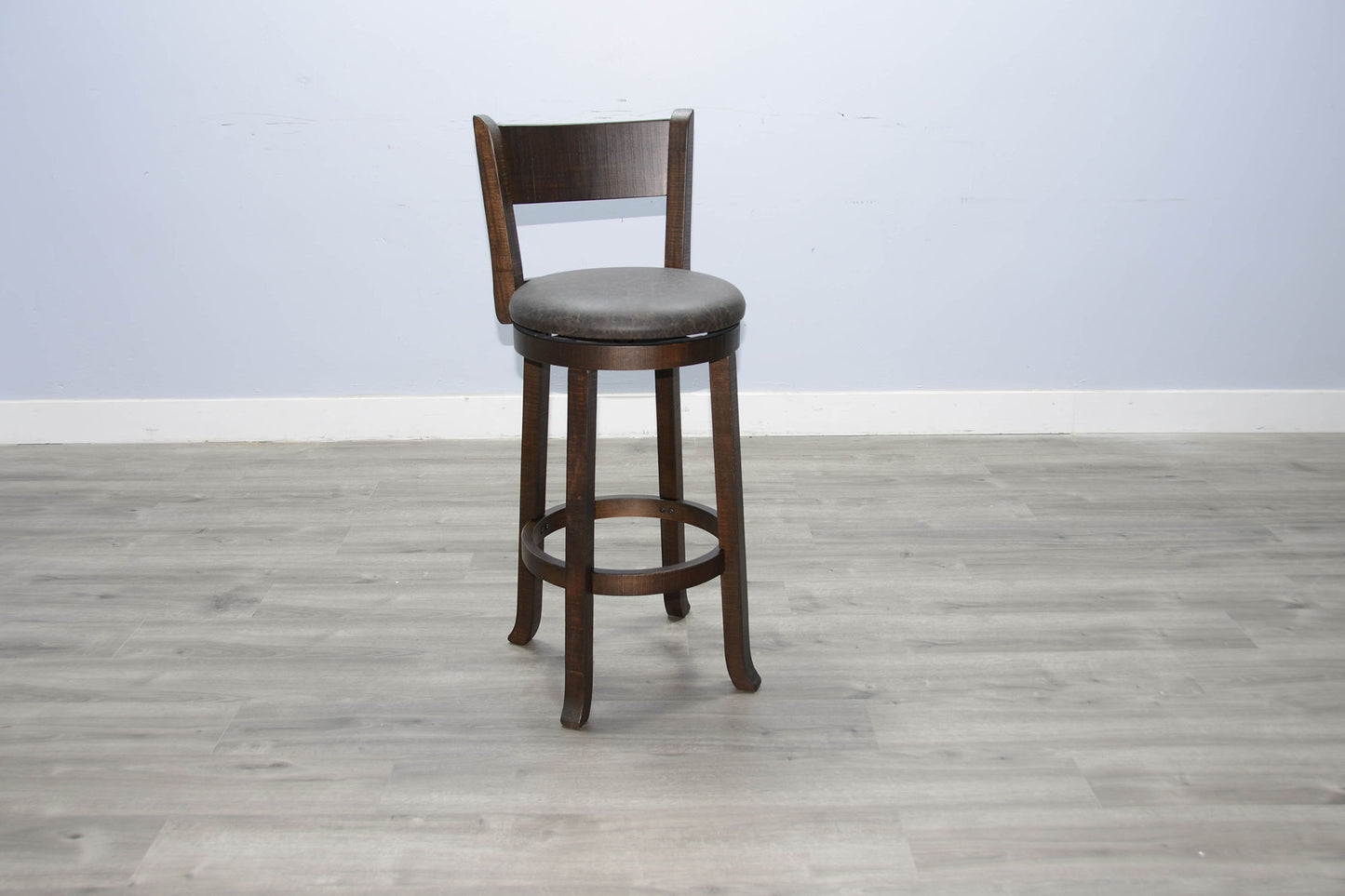 Homestead - 30"H Swivel Barstool, Cushion Seat & Back (Set of 2) - Dark Brown