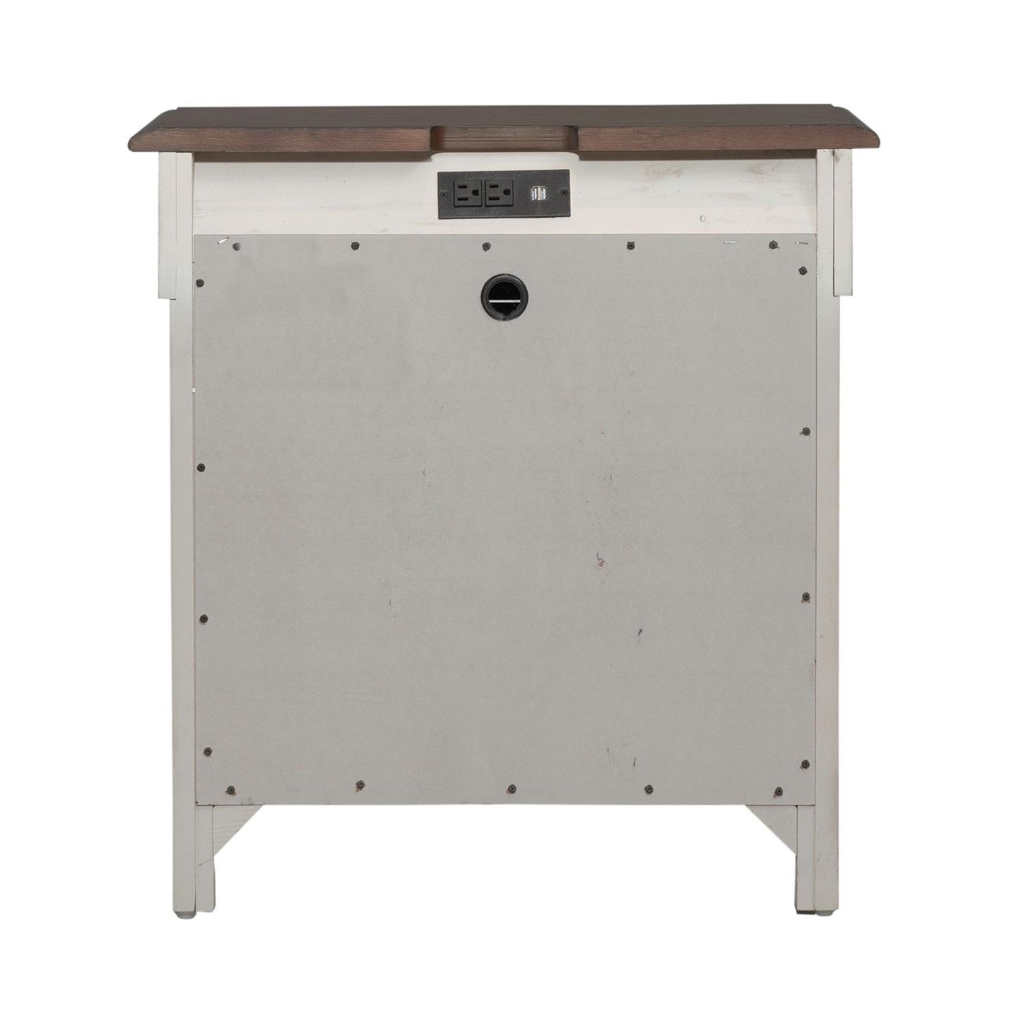 Ivy Hollow - 3 Drawer Nightstand With Charging Station - Weathered Linen / Dusty Taupe