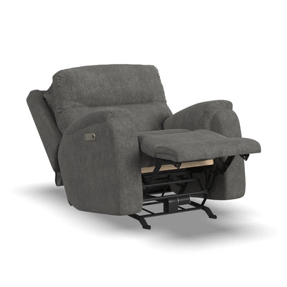 Penn - Fabric Power Rocking Recliner With Power Headrest & Lumbar