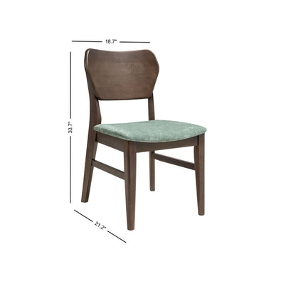 West End - Curved Panel Chair With Sage Green Seat