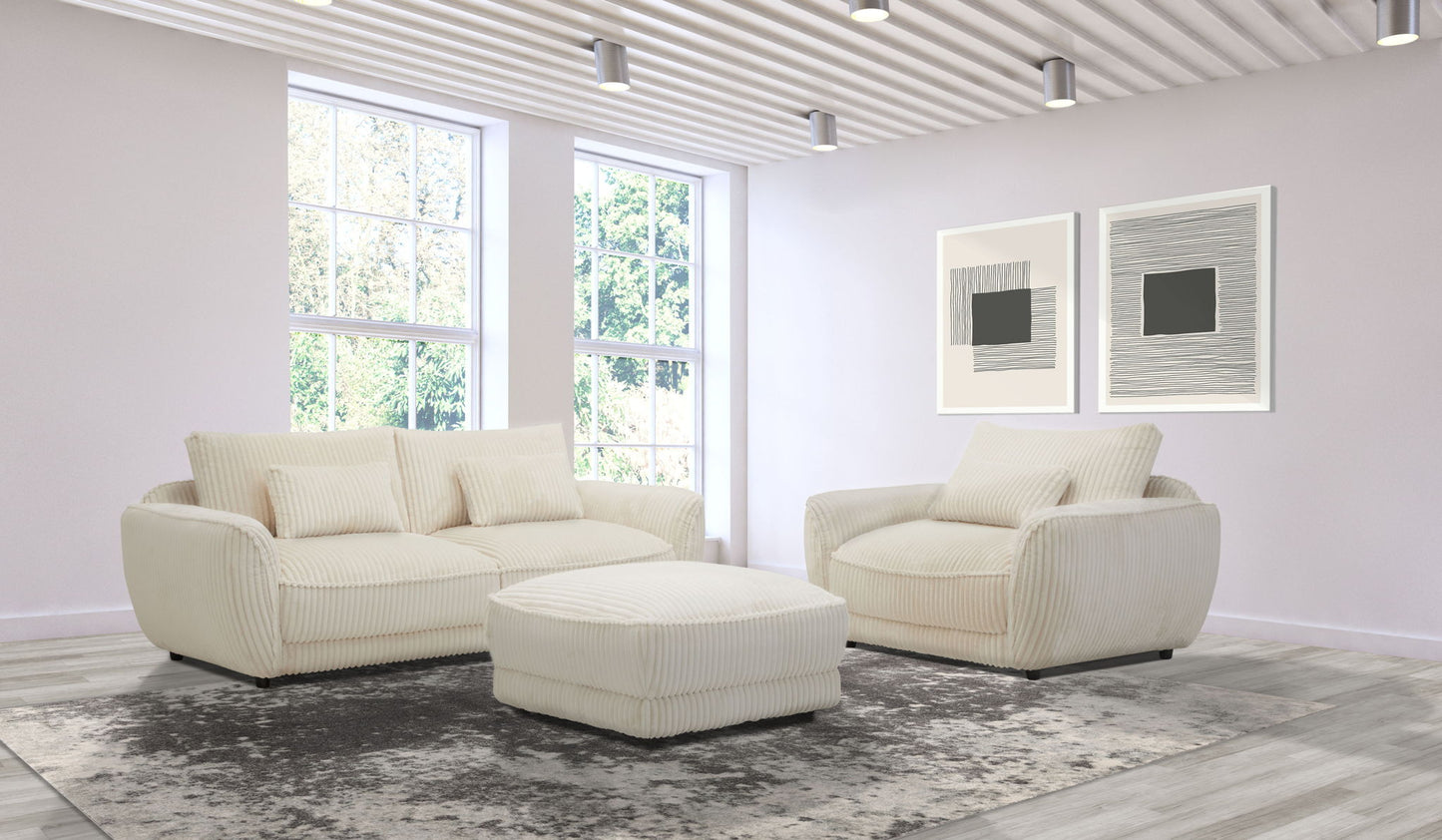 Utopia - 2 Seat Sofa With Lumbar Pillow - Mega Ivory