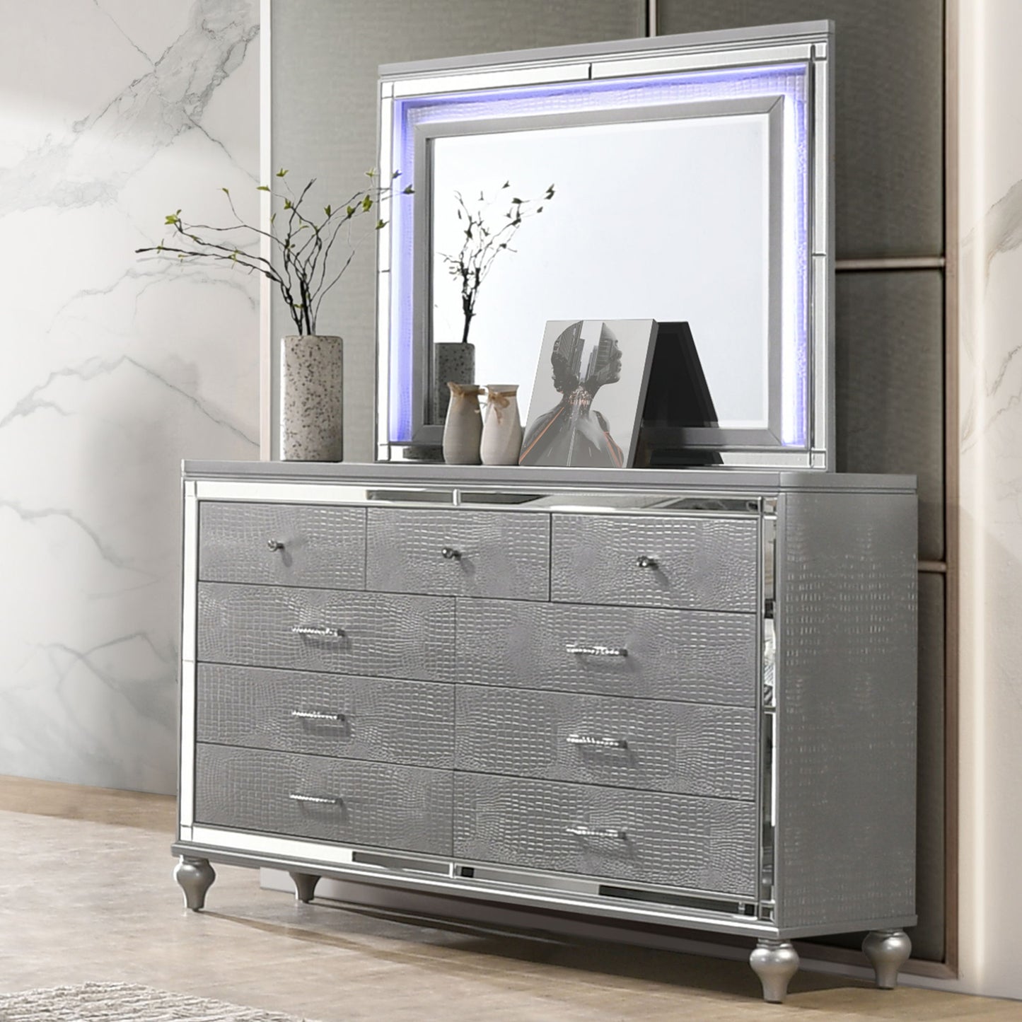 Valentino - 2 Piece Dresser & Mirror