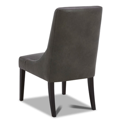 Crossings - Monaco Rectangular Dining Table With 4 Upholstered Chairs - Solid Mango / Dark Gray