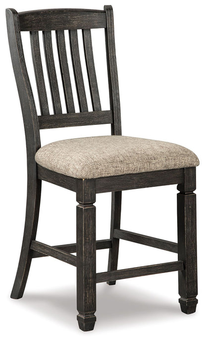 Tyler Creek - Black / Grayish Brown - Upholstered Barstool (Set of 2)
