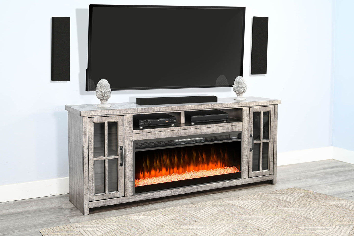 Alpine - 76" Media Console - Gray