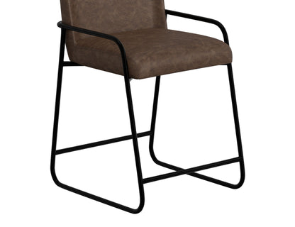 Seating - 24" Upholstered Barstool - Chocolate Brown / Black