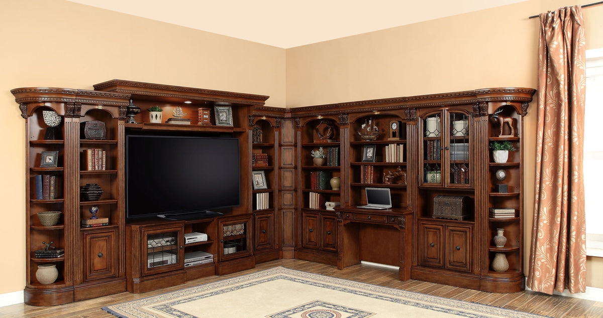 Huntington - Library Desk - Antique Vintage Pecan