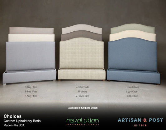 Choices - Amelia Upholstered Bed - Gray Stripe