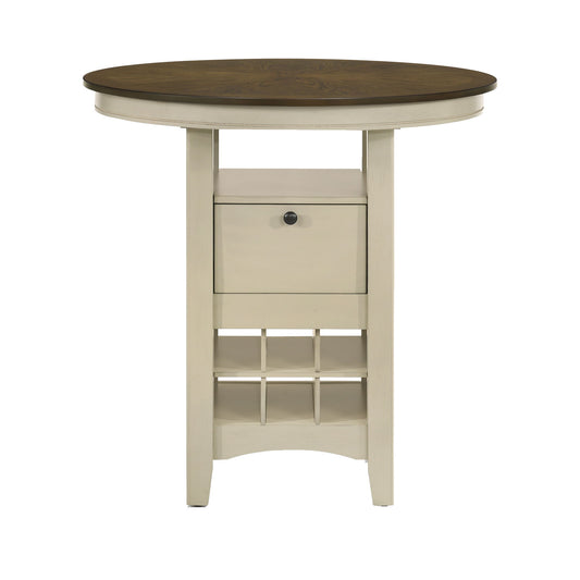 Mission Casuals - Pub Table - Rustic White / French Oak