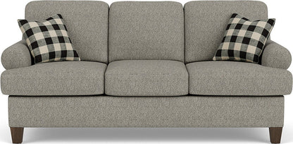 Moxy - Fabric Sofa, T-Shaped Seat Cushion, Curved Sock Arms