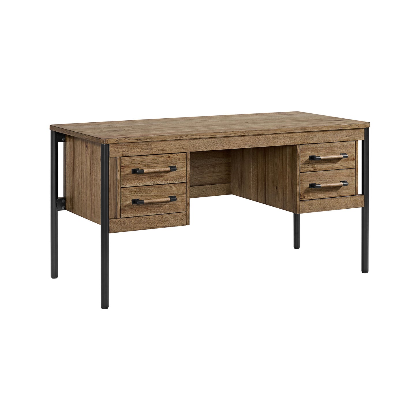 Norcross - 60" Half Ped Desk - Hickory