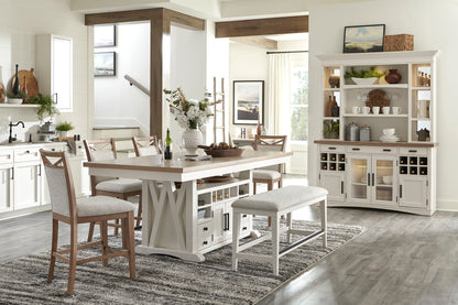Americana Modern Dining - Buffet And Display Hutch With Quartz Insert - Cotton