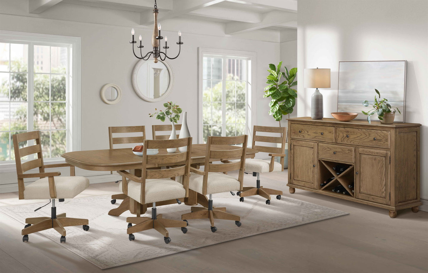 Colonial Oak - Trestle Table - Weathered Chestnut