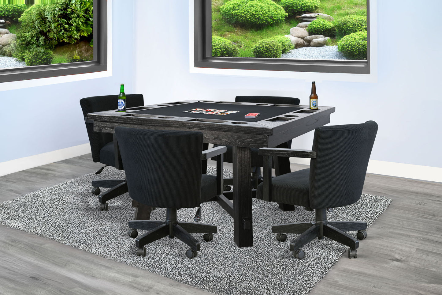 Reno - Square Poker Dining Table - Umbra Black