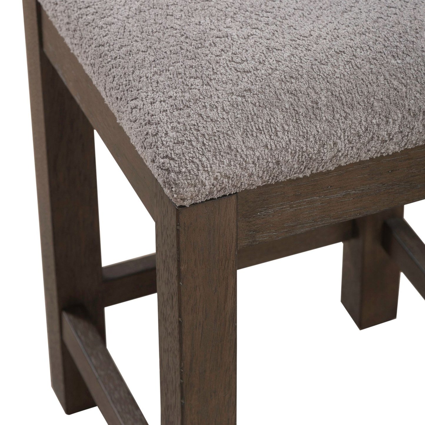 Cascade Falls - Upholstered Console Stool - Satin Espresso / Gray