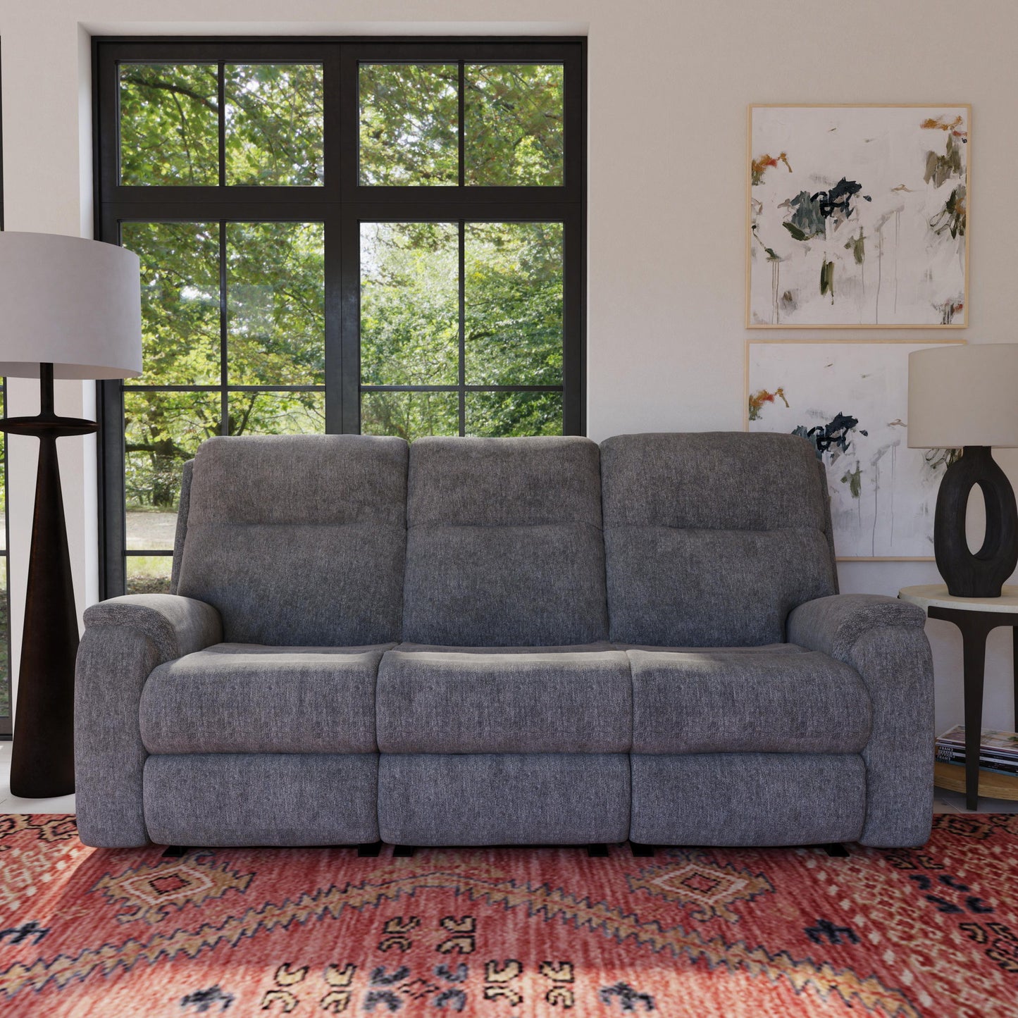 Penn - Fabric Power Reclining Sofa With Power Headrests & Lumbar