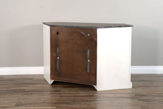 Carriage House - Corner TV Stand - White / Dark Brown