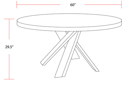 Crossings - Round Dining Table With 4 Upholstered Chairs