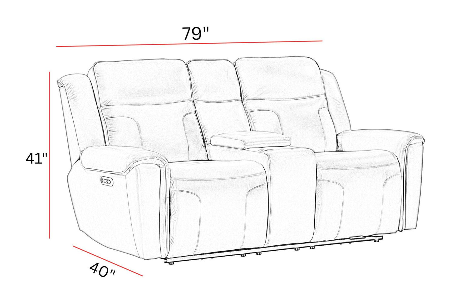 Atlantis - Power Zero Gravity Console Loveseat