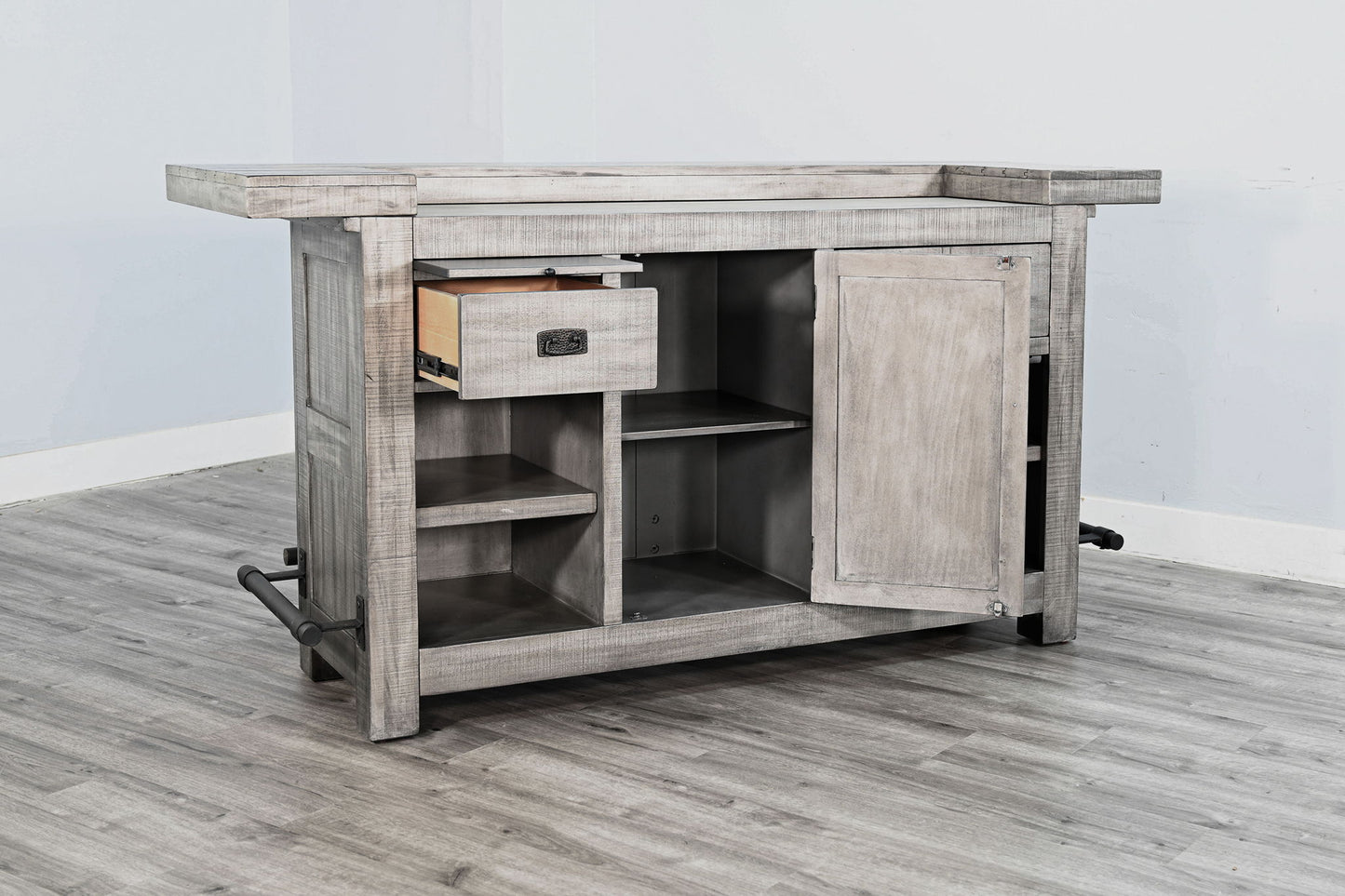 Alpine - Traditional Wood Home Bar - Gray